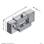 FMD TV/audio aparatūros spintelė, balta/artisano ąžuolo, 182x33x70,2cm