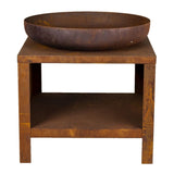 Laužavietė su vieta malkoms, rūdžių spalvos, 62cm