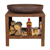 Laužavietė su vieta malkoms, rūdžių spalvos, 62cm