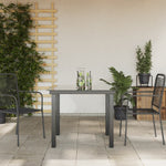 Sodo stalas, juodas, 80x80x74cm, aliuminis ir stiklas