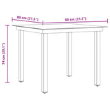 Sodo stalas, juodas, 80x80x74cm, aliuminis ir stiklas