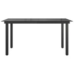 Sodo stalas, juodas, 150x90x74cm, aliuminis ir stiklas
