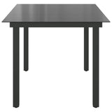 Sodo stalas, juodas, 150x90x74cm, aliuminis ir stiklas