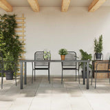Sodo stalas, juodas, 190x90x74cm, aliuminis ir stiklas