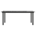 Sodo stalas, juodas, 190x90x74cm, aliuminis ir stiklas