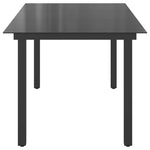Sodo stalas, juodas, 190x90x74cm, aliuminis ir stiklas
