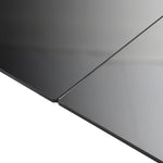 Sodo stalas, juodas, 190x90x74cm, aliuminis ir stiklas