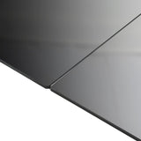 Sodo stalas, juodas, 190x90x74cm, aliuminis ir stiklas