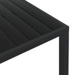 Sodo stalas, juodas, 150x90x74cm, aliuminis ir WPC