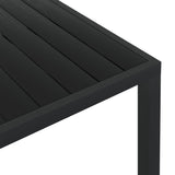 Sodo stalas, juodas, 150x90x74cm, aliuminis ir WPC