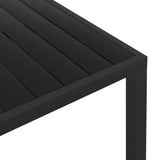 Sodo stalas, juodas, 185x90x74cm, aliuminis ir WPC