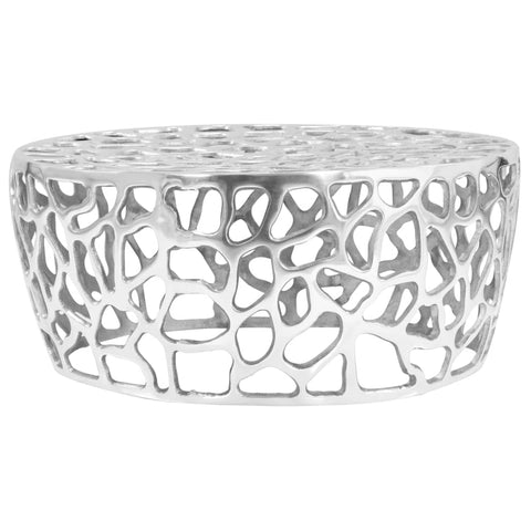 Kavos staliukas, sidabrinės sp., 70x30cm, lietas aliuminis