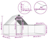 Voljeras viščiukams, 4x2x2m, galvanizuotas plienas