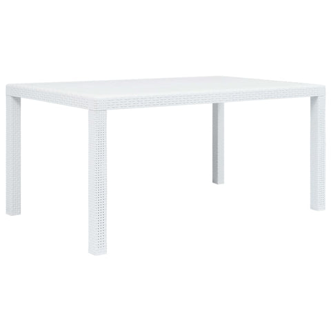 Sodo stalas, baltos sp., 150x90x72 cm, plastikas, rat. imit.