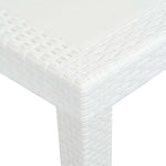 Sodo stalas, baltos sp., 150x90x72 cm, plastikas, rat. imit.