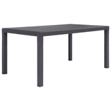 Sodo stalas, rudos sp., 150x90x72 cm, plastikas, rat. imit.