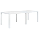Sodo stalas, baltas, 220x90x72cm, plastikas, ratano imitacija