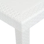 Sodo stalas, baltas, 220x90x72cm, plastikas, ratano imitacija