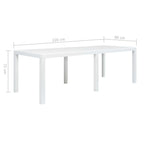 Sodo stalas, baltas, 220x90x72cm, plastikas, ratano imitacija
