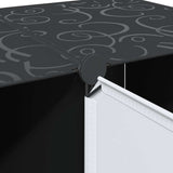 Modulinė spinta, 9 skyrių, juoda/balta, 109x36,5x143 cm