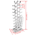 Vyno butelių laikiklis, aliuminis, sidabro spalvos, 27 buteliai