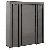 Drab. spinta su skyr. ir stryp., pilka, 150x45x176cm, audinys