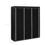 Drab. spinta su skyr. ir stryp., juoda, 150x45x175cm, audinys