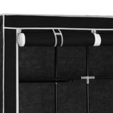 Drab. spinta su skyr. ir stryp., juoda, 150x45x175cm, audinys