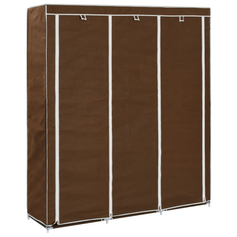 Drab. spinta su skyr. ir stryp., ruda, 150x45x175cm, audinys