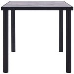 Valgomojo stalas, juodas ir betono pilkas, 160x80x75cm, MDF