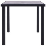 Valgomojo stalas, juodas ir betono pilkas, 160x80x75cm, MDF