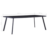 Valgomojo stalas, juodas, 200x100x75cm, grūdintas stiklas