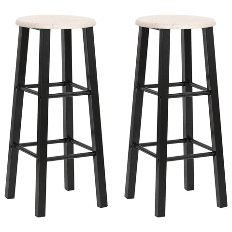 Baro taburetės, 2 vnt., juodos, MDF
