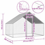 Lauko narvas viščiukams, 2,75x2x1,92m, galvanizuotas plienas