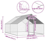 Lauko narvas viščiukams, 2,75x4x1,92m, galvanizuotas plienas