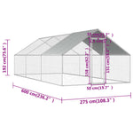 Lauko narvas viščiukams, 2,75x6x1,92 m, galvanizuotas plienas