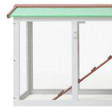 Lauko narvas triušiams, rudas ir baltas, 145x45x84 cm, mediena