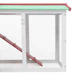 Lauko narvas triušiams, raudonas ir baltas, 145x45x84 cm, medis