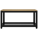 Kavos staliukas, šviesiai rudas/juodas, 90x45x45cm, MDF/geležis