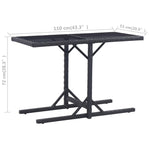 Sodo stalas, juodos spalvos, 110x53x72cm, stiklas, poliratanas