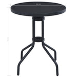 Sodo stalas, juodos spalvos, 60cm, plienas ir stiklas