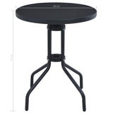 Sodo stalas, juodos spalvos, 60cm, plienas ir stiklas