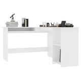 Kampinis stalas, baltas, 120x140x75cm, mediena, L formos