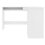 Kampinis stalas, baltas, 120x140x75cm, mediena, L formos