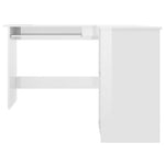 Kampinis stalas, baltas, 120x140x75cm, mediena, L formos