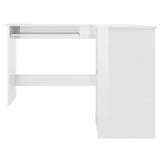 Kampinis stalas, baltas, 120x140x75cm, mediena, L formos