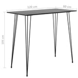 Baro stalas, juodos spalvos, 120x60x105cm