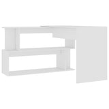 Kampinis rašomasis stalas, baltas, 200x50x76cm, mediena