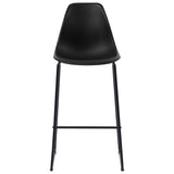 Baro kėdės, 6 vnt., juodos spalvos, plastikas (281501+281502)