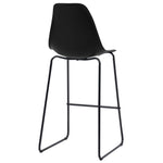 Baro kėdės, 6 vnt., juodos spalvos, plastikas (281501+281502)